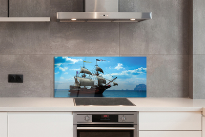 Szkło do Kuchni na Ścianę Rejs Statkiem pod Chmurami