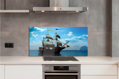 Szkło do Kuchni na Ścianę Rejs Statkiem pod Chmurami