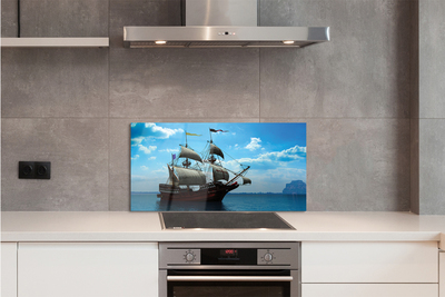 Szkło do Kuchni na Ścianę Rejs Statkiem pod Chmurami