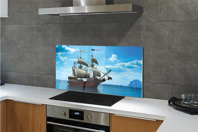 Szkło do Kuchni na Ścianę Rejs Statkiem pod Chmurami