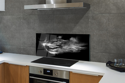 Panel szklany do Kuchni Baletnica w Dymie na Szarym Tle