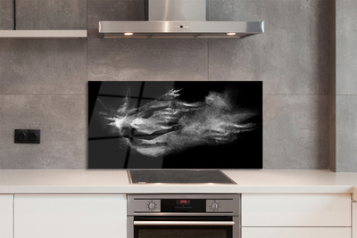 Panel szklany do Kuchni Baletnica w Dymie na Szarym Tle