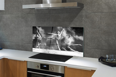 Panel szklany do Kuchni Taniec Baletowy w Oparach Dymu