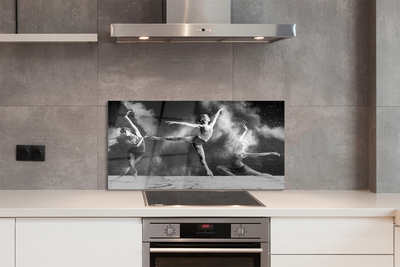 Panel szklany do Kuchni Taniec Baletowy w Oparach Dymu