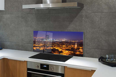 Panel szklany do Kuchni Nocna Panorama Gdańska