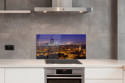 Panel szklany do Kuchni Nocna Panorama Gdańska