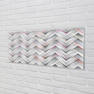 Panel szklany do Kuchni Kolorowy Wzór Jodełki