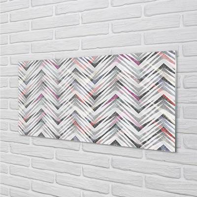 Panel szklany do Kuchni Kolorowy Wzór Jodełki