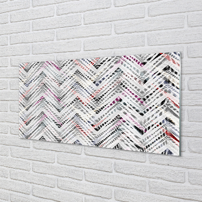 Panel szklany do Kuchni Kolorowy Wzór Jodełki