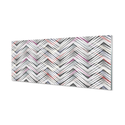 Panel szklany do Kuchni Kolorowy Wzór Jodełki