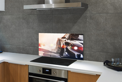 Panel szklany do Kuchni Luksusowe Czarne Auto