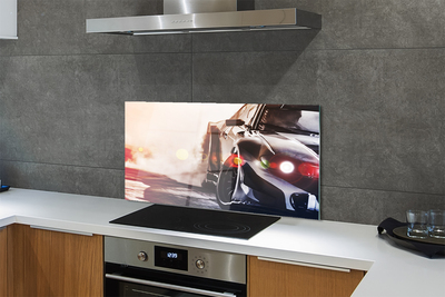 Panel szklany do Kuchni Luksusowe Czarne Auto