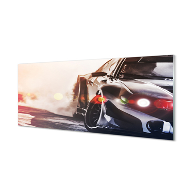 Panel szklany do Kuchni Luksusowe Czarne Auto