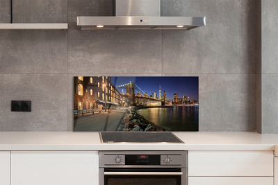 Panel szklany do Kuchni Nocne Odbicia w Rzece