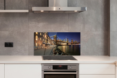 Panel szklany do Kuchni Nocne Odbicia w Rzece