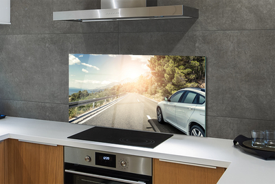 Panel szklany do Kuchni Samochód na Górskiej Drodze