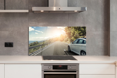 Panel szklany do Kuchni Samochód na Górskiej Drodze