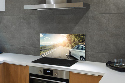 Panel szklany do Kuchni Samochód na Górskiej Drodze