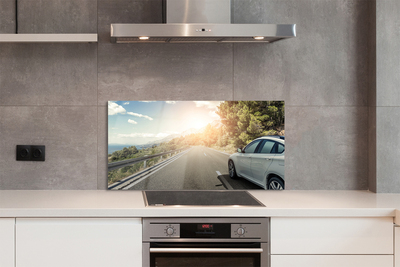 Panel szklany do Kuchni Samochód na Górskiej Drodze