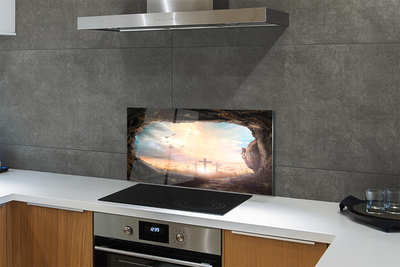 Szklany Panel Jaskinia i Lot Ptaków nad Krzyżami