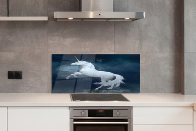 Szkło do Kuchni na Ścianę Jednorożec na tle Planet