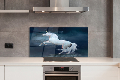 Szkło do Kuchni na Ścianę Jednorożec na tle Planet