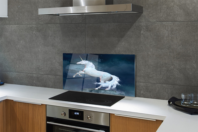 Szkło do Kuchni na Ścianę Jednorożec na tle Planet