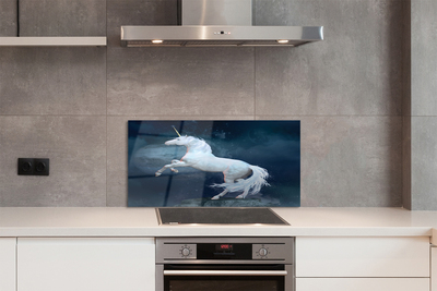 Szkło do Kuchni na Ścianę Jednorożec na tle Planet