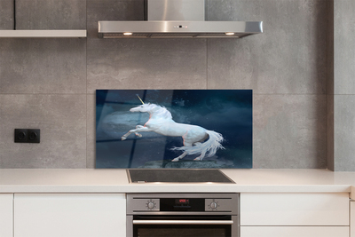 Szkło do Kuchni na Ścianę Jednorożec na tle Planet