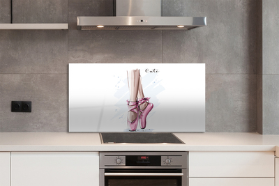 Panel szklany do Kuchni Różowe Pointy Baletowe