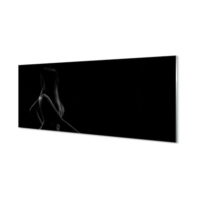 Panel szklany do Kuchni Kobieta z Długimi Włosami