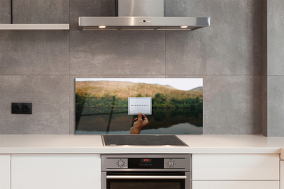 Szklany Panel Napis Panoramiczny w Dłoni