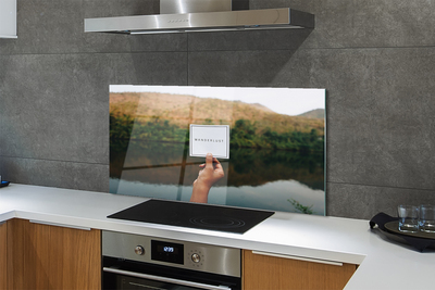 Szklany Panel Napis Panoramiczny w Dłoni