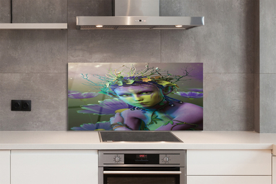 Szkło do Kuchni na Ścianę Elfia Pani wśród Kwiatów