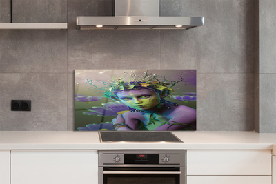 Szkło do Kuchni na Ścianę Elfia Pani wśród Kwiatów