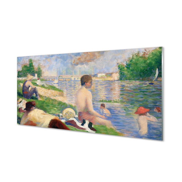 Szklany Panel Kąpiący się w Asnieres - Seurat