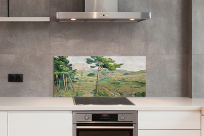 Panel szklany do Kuchni Góra Świętej Wiktorii i Wiadukt - Cézanne