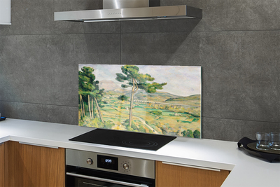 Panel szklany do Kuchni Góra Świętej Wiktorii i Wiadukt - Cézanne