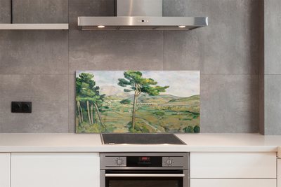 Panel szklany do Kuchni Góra Świętej Wiktorii i Wiadukt - Cézanne