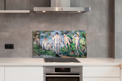 Panel szklany do Kuchni Kąpiący się - Paul Cézanne