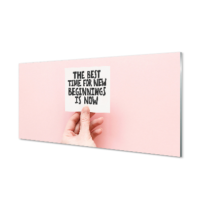 Szklany Panel Napis na Dłoni