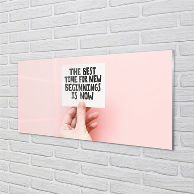 Szklany Panel Napis na Dłoni