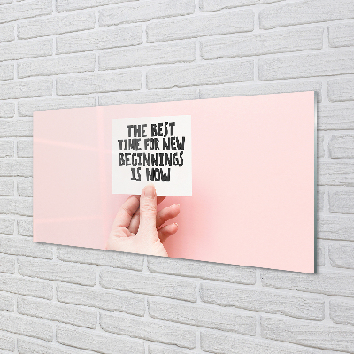 Szklany Panel Napis na Dłoni