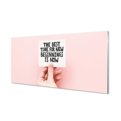 Szklany Panel Napis na Dłoni