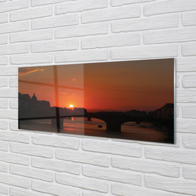 Panel Szklany Włochy Rzeka zachód słońca