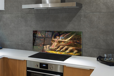 Szkło Ozdobne do Kuchni Spotkanie Dziewczynki ze Smokiem