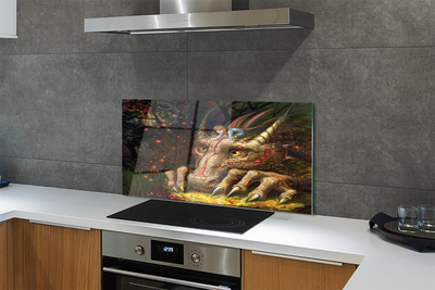 Szkło Ozdobne do Kuchni Spotkanie Dziewczynki ze Smokiem