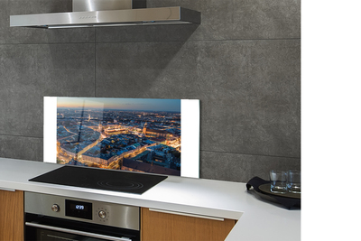 Szkło do Kuchni na Ścianę Nocna Panorama Krakowa