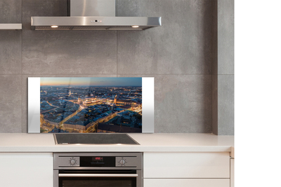 Szkło do Kuchni na Ścianę Nocna Panorama Krakowa