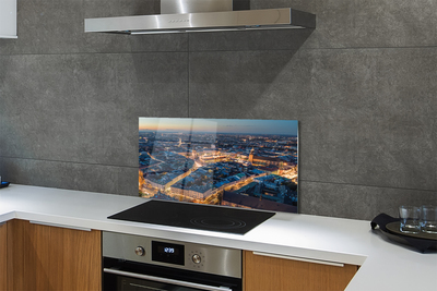 Szkło do Kuchni na Ścianę Nocna Panorama Krakowa